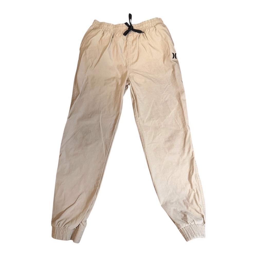 Hurley Kids khaki Drawstring Joggers with Black Accents - Youth 10/12